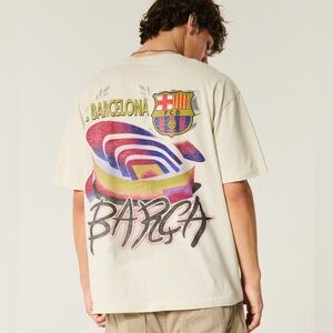 Hollister Cream FC Barcelona Graphic Tee T-Shirt